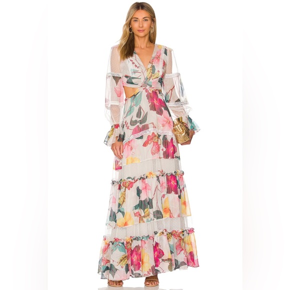 PatBO Lace Trimmed Cutout Maxi Dress - Picture 3 of 11